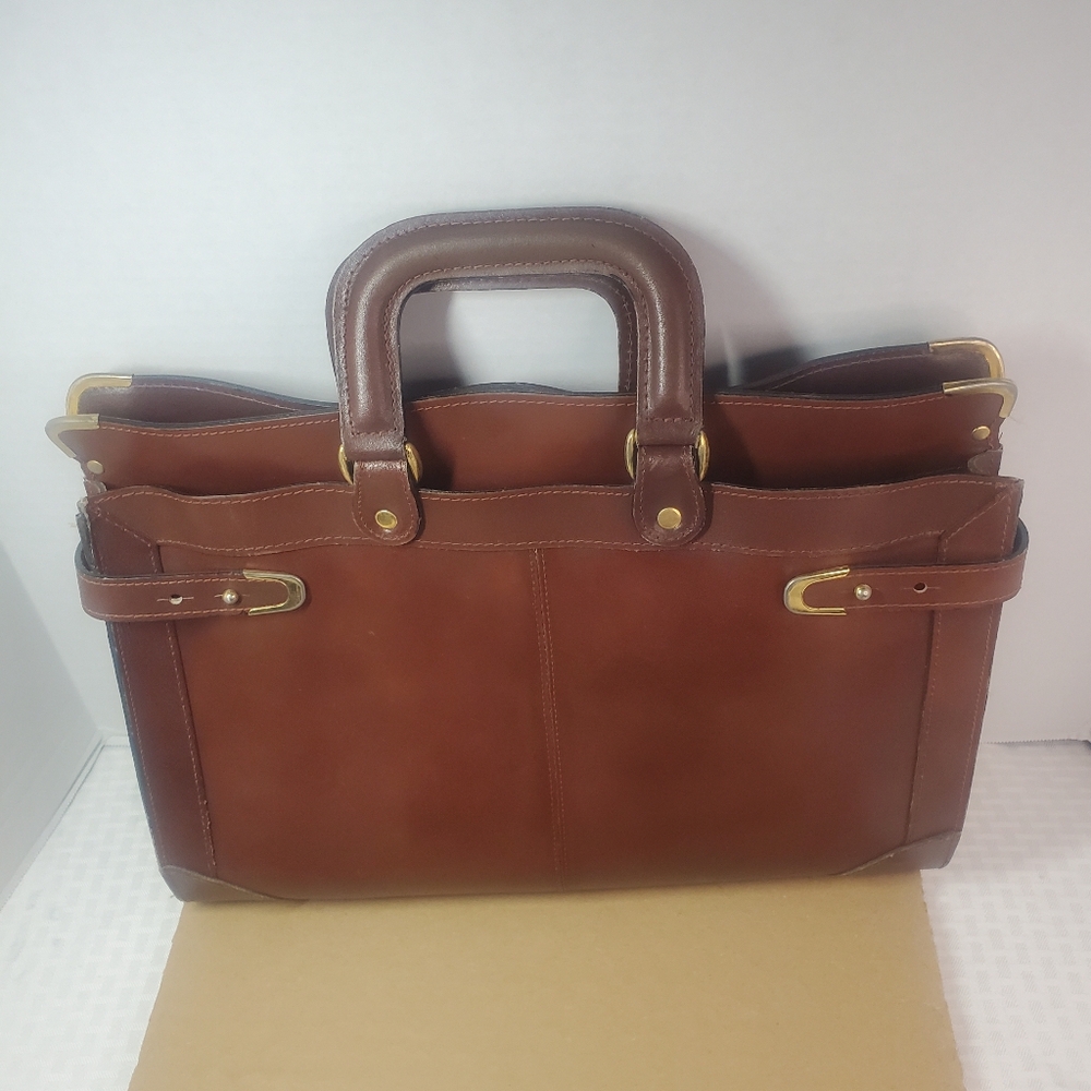 Vintage Brown Leather HIT Expandable Men's Briefcase Attaché Bag Rare